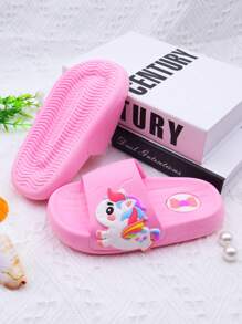 New Soft Bottom Children Fashion Slippers, Girls Fashion Slippers, Flat Sandals, Cute Unicorn Design, For Girls, Beach Shoes, Kids & Toddlers, Princess Shoes