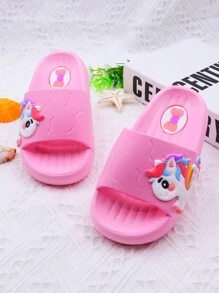 New Soft Bottom Children Fashion Slippers, Girls Fashion Slippers, Flat Sandals, Cute Unicorn Design, For Girls, Beach Shoes, Kids & Toddlers, Princess Shoes