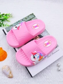 New Soft Bottom Children Fashion Slippers, Girls Fashion Slippers, Flat Sandals, Cute Unicorn Design, For Girls, Beach Shoes, Kids & Toddlers, Princess Shoes