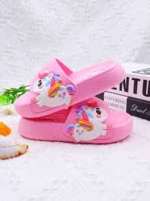 New Soft Bottom Children Fashion Slippers, Girls Fashion Slippers, Flat Sandals, Cute Unicorn Design, For Girls, Beach Shoes, Kids & Toddlers, Princess Shoes