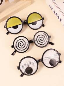 1pc Creative Selfie Round Frame Rotating Eyeball Glasses, Funny Photo Prop Decoration For Party, Masquerade, Halloween, Christmas