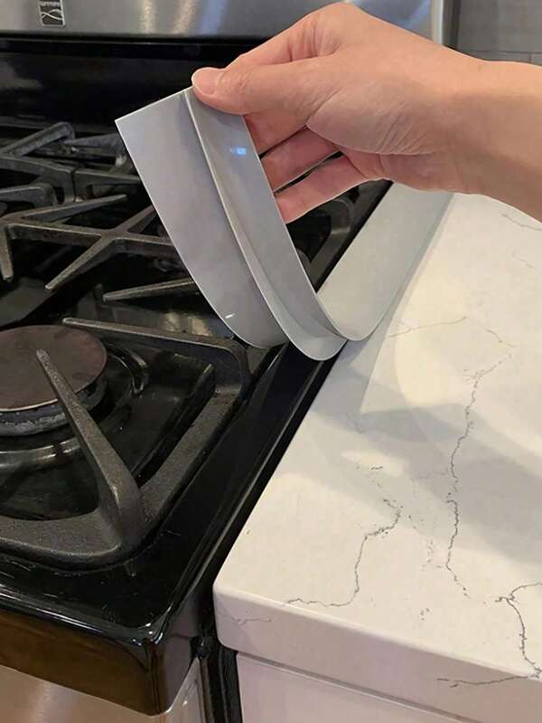 1 pezzo Guarnizione flessibile in silicone resistente alle alte temperature per la cucina, resistente all'olio e allo sporco, striscia sigillante morbida per lo spazio tra piano cottura e piano di lavoro della cucina