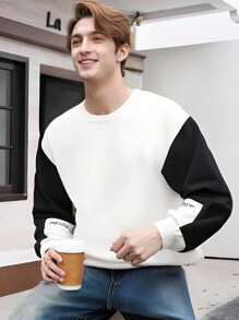 Men's Fleece Sweatshirt, Crew para Hombre, Sudadera de vellón de manga larga con cuello redondo para hombre - Blanco - Ver 6