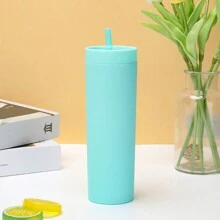 16oz Bình nước Với Nắp Và Rơm rạ , Hai Lớp Máy hút bụi Cốc cách nhiệt , Có thể mang đi Mờ Có thể tái sử dụng Nhựa Cốc , Thích hợp Đối với Cắm Trại Ngoài Trời Du lịch , Quà tặng ngày lễ - màu đen - Xem 22