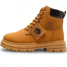 Shendy Vendy Men's High-Top Fashion Boots, Urban Style Tactical Boots With Platform And Thick Sole, Non-Slip, Wear-Resistant, Comfortable - Work Boots, Motorcycle Boots, High Boots For Men, Shoes For Men - 駝色 - 查看 2