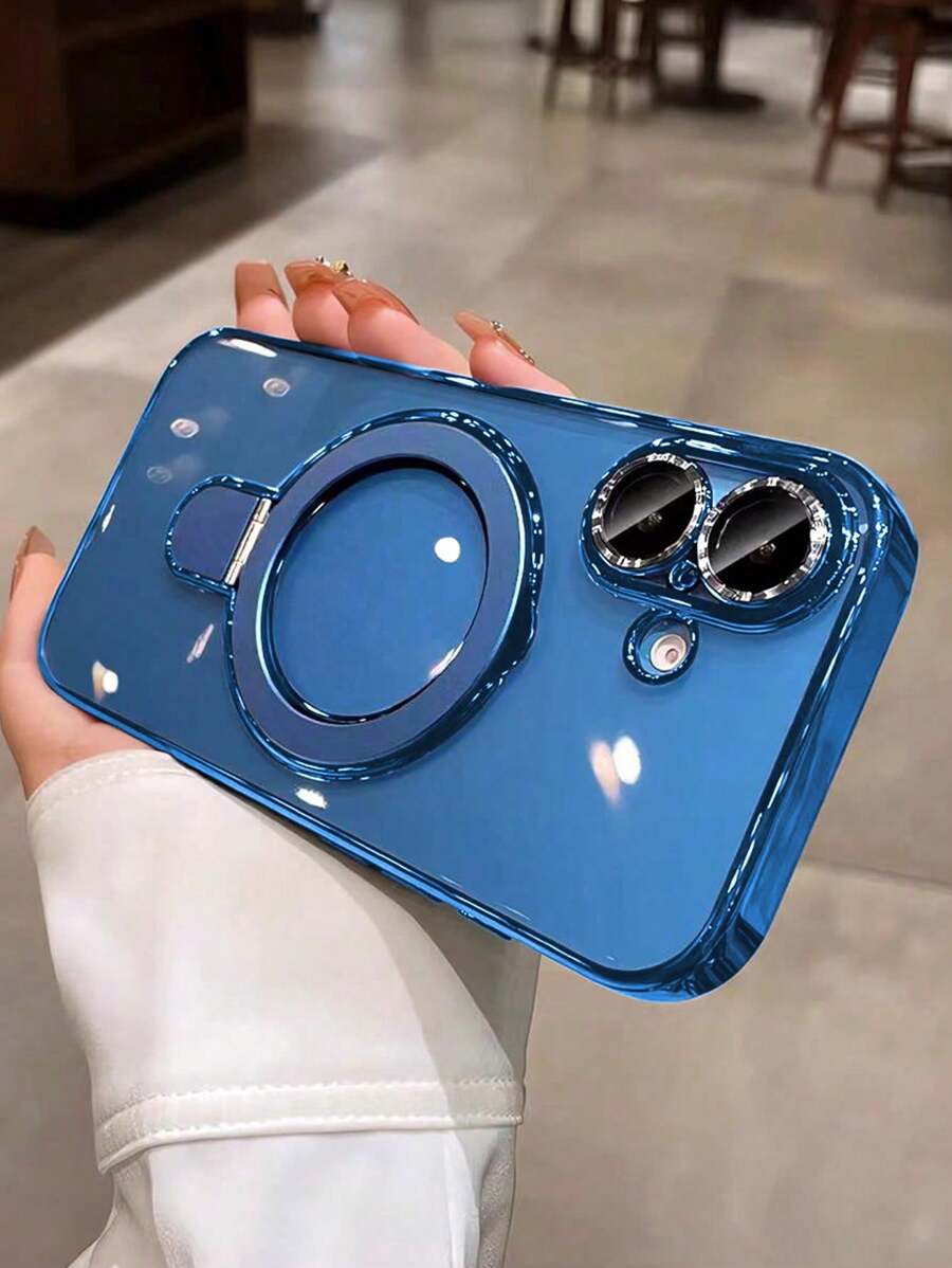 1个透明电镀防震硅胶手机壳，带金属滑盖支架/防震手机壳，TPU材质，兼容 15 Pro Max/16 Pro Max/16 Pro/11/12/13/14 Pro Max/14 Pro/13 Pro Max/16、17、17 Pro、17 Pro Max、S24、S24 Ultra、S25、S25 Ultra，支持无线磁吸充电，防水防摔防刮。