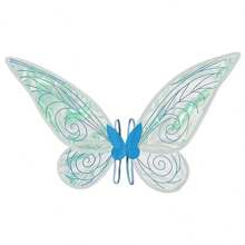 2pcs Angel Wings And Flower Headband Set, Shiny Fairy Butterfly Wings Costume For Girls, Angel Wings, Colorful Butterfly Wings, Angel, Elf Wings, Stage, Festival Party Decor Props, Polyester Butterfly Wings For Spring, Summer, Autumn And Winter, Exquisite Butterfly Crown - Multicolor - View 9