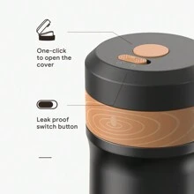 iCafilas 320ml/11oz Portable Coffee Pot French Press Flask Coffee Maker Stainless Steel Insulated Travel Mug With Coffee Plunger Filter Black Outdoor Camping - Black - View 8