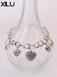 1 件心形小盒串珠手链，带多个元素，适合女士 - heart locket charm - 查看 11