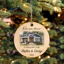 1 pieza Adorno de Navidad personalizado con foto - Adorno de Navidad con foto personalizada 2024, adornos para árboles de Navidad, decoración navideña, regalos de Navidad para mamá, papá, niños, mascotas, amigos, mujer y amistad, regalos de cumpleaños para mujer, amigos a larga distancia, mejores amigas, regalos para compañeras de trabajo