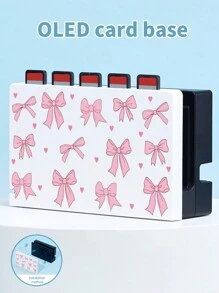 1pc Pink Bow & Heart Pattern Protective Case, Compatible With New Switch2 (2025)/Switch NS/Switch OLED/Lite, Compatible With Switch/Switch 2 Game Console Accessories, Full Set Including Storage Case, Card Slot Base, Best Gift Compatible With Switch Players