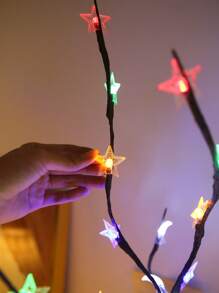 1 pieza Luces en forma de rama multicolor moradas, azules, amarillas y blancas, luces en forma de luna, luces simuladas de rama, luces de decoración de macetas, luces de ambiente, luces de decoración de habitaciones, luces de ambiente de alféizar, regalos de fiesta y vacaciones, guirnaldas de luces de colores, guirnaldas de luces como regalo de vacaciones para padres, abuelos, novias y novios - Multicolor - Ver 5