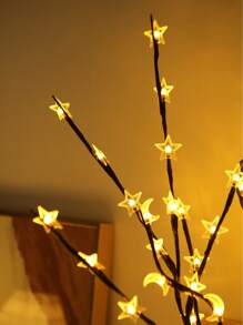 1 pieza Luces en forma de rama multicolor moradas, azules, amarillas y blancas, luces en forma de luna, luces simuladas de rama, luces de decoración de macetas, luces de ambiente, luces de decoración de habitaciones, luces de ambiente de alféizar, regalos de fiesta y vacaciones, guirnaldas de luces de colores, guirnaldas de luces como regalo de vacaciones para padres, abuelos, novias y novios - Multicolor - Ver 4