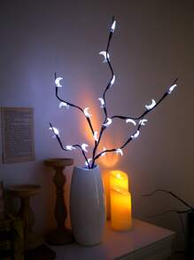 1 pieza Luces en forma de rama multicolor moradas, azules, amarillas y blancas, luces en forma de luna, luces simuladas de rama, luces de decoración de macetas, luces de ambiente, luces de decoración de habitaciones, luces de ambiente de alféizar, regalos de fiesta y vacaciones, guirnaldas de luces de colores, guirnaldas de luces como regalo de vacaciones para padres, abuelos, novias y novios - Multicolor - Ver 3