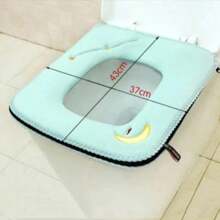Four Seasons Universal Coral Velvet Toilet Seat Cushion Household Toilet Cover Rectangular Toilet Ring Cover With Zipper