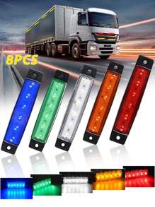 8pcs/Pack Truck LED Side Indicator Light Super Bright 6LED Waterproof SMD Side Warning Light 12V 24V Turn Signal Lighting Car Warning Light - Multicolor - View 13