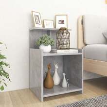 VidaXL Bedside Tables 2 Pcs Concrete Grey 40x35x60 Cm Wood Material
