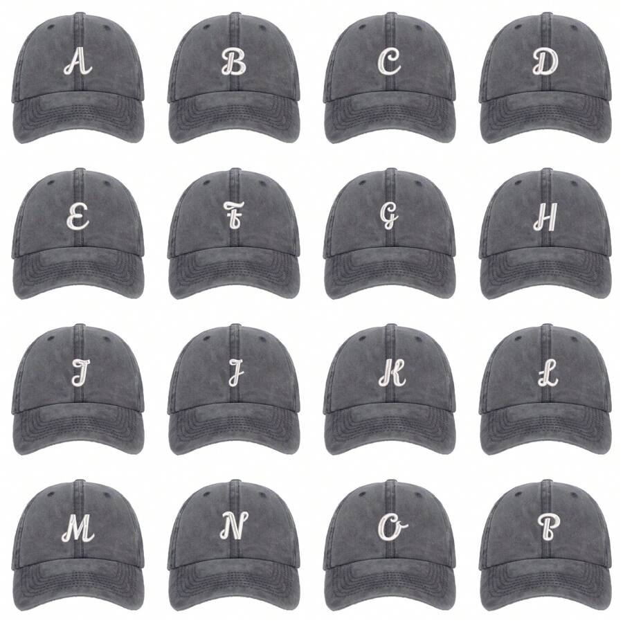 26 个英文字母 A-Z 棒球帽 男士 女士 中性 棒球帽 可调节帽子
