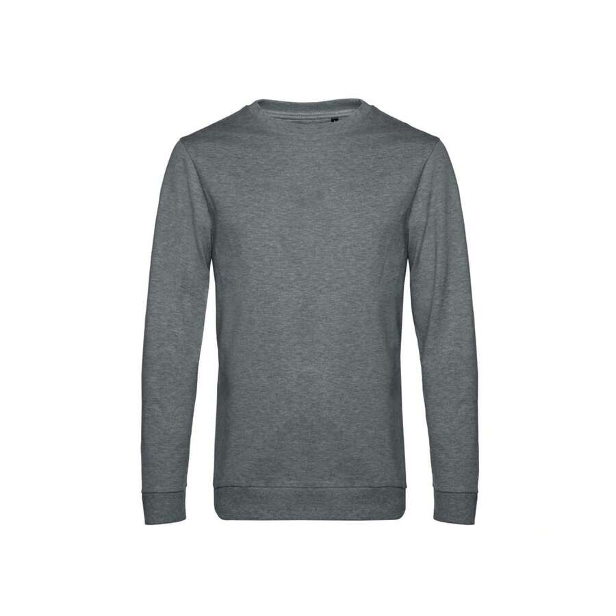 Mens Set In Sweatshirt (Heather Mid Grey) - 280gsm 80% Cotton/20% Polyester - Dark Grey - View 1
