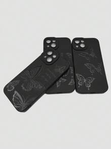 3pcs Black Gothic Style Bowknot Case, "Everything Will Be Alright" Slogan Phone Case, Compatible With IPhone 11/12/13/13 Pro Max/14/14 Pro Max/15/15 Pro Max/16/16 Pro Max Galaxy Phones; Christian Faith Quote "Jesus Loves You, Faith Over Fear, God Will Make A Way" Phone Cases, Particularly Suitable For Christian Believers, Can Be Used As Gifts Or For Personal Use - Multicolor - View 3