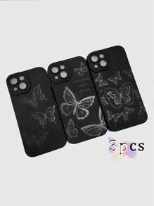 3pcs Black Gothic Style Bowknot Case, "Everything Will Be Alright" Slogan Phone Case, Compatible With IPhone 11/12/13/13 Pro Max/14/14 Pro Max/15/15 Pro Max/16/16 Pro Max Galaxy Phones; Christian Faith Quote "Jesus Loves You, Faith Over Fear, God Will Make A Way" Phone Cases, Particularly Suitable For Christian Believers, Can Be Used As Gifts Or For Personal Use - Multicolor - View 1
