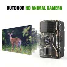 Hunting Camera With 2-Inch Screen, HD Wildlife Trail Camera, Night Vision PIR 10m, 0.8s Trigger Motion Activated, For Outdoor Wildlife Monitoring Camouflage