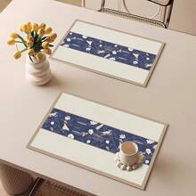 Sottopiatti moderni e minimalisti in PU, resistenti all'acqua e all'olio, tonde, igieniche e riutilizzabili, per isolamento calore sul tavolo da pranzo - Multicolore - Visualizzare 12