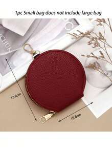 Burgundy Red,Anchor Red,Bordeaux Red,Ruby Red,Maroon,Crimson,Cherry Color Burgundy Fashionable High-End Ladies Square-Shaped PU Handbag, Multifunctional Cute Cherry Printed Shoulder Bag, Suitable For Shopping, Dating, Crossbody Bag For Girls, Kawaii Cherry Elements - Multicolor - View 14