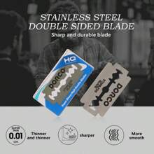 10 PIEZAS de Hojas de Afeitar de Doble Filo - Premium de Doble Filo para Afeitados Suaves, 10 Recambios de Hoja de Afeitar de Doble Filo, Hojas de Afeitar de Doble Filo de Acero Inoxidable para Maquinillas de Afeitar Manuales Tradicionales, Paquete de 10 piezas - Plateado - Ver 1