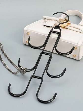 1pc Multi-Layer Bag Hanger, Iron Handbag Belt Hook, Hat Rack, Scarf Rack,Household Wardrobe Storage Rack, Multifunctional Storage Rack