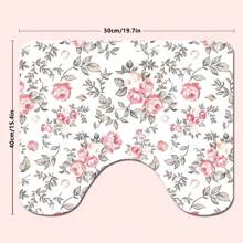 1/4 Pcs Vintage Pink Rose Valentine's Day Themed Bathroom Sets: Shower Curtain, Bath Mat, U-Shaped Toilet Lid Cover, Waterproof Bathroom Decor, Modern Style Bathroom Divider Curtain, No Drilling Required, Machine Washable Polyester,Women Valentine Gift Birthday Boyfriend Girlfriend Fall Decor Bathroom Accessories Back To School