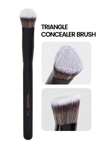 MAANGE 2Pcs Professional Facial Makeup Brushes With Paper Box,Soft Foundation Brush Triangle Concealer Brush Eyeshadow Brush,Makeup Tool With Soft Fiber For Easy Carrying,Brush For Travel,Gifts For Women&Girls - 黑色 - 查看 5