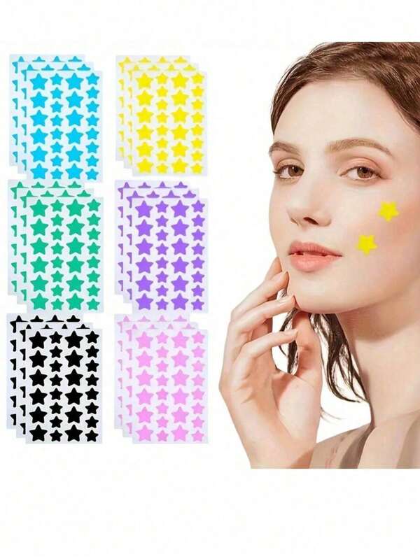 Set de 40 piezas/1 pieza de calcomanías de fiesta de colores aleatorios, calcomanías en forma de estrella lindas, calcomanías faciales (solo para fines decorativos, no aptas para uso cosmético)