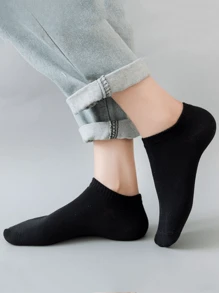 10/30 Pairs Unisex Short Socks, Thin, Breathable, Moisture-Wicking, Solid Colors Black/White/Grey Casual Ankle Socks, Spring/Summer