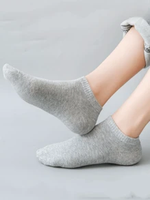 10/30 Pairs Unisex Short Socks, Thin, Breathable, Moisture-Wicking, Solid Colors Black/White/Grey Casual Ankle Socks, Spring/Summer