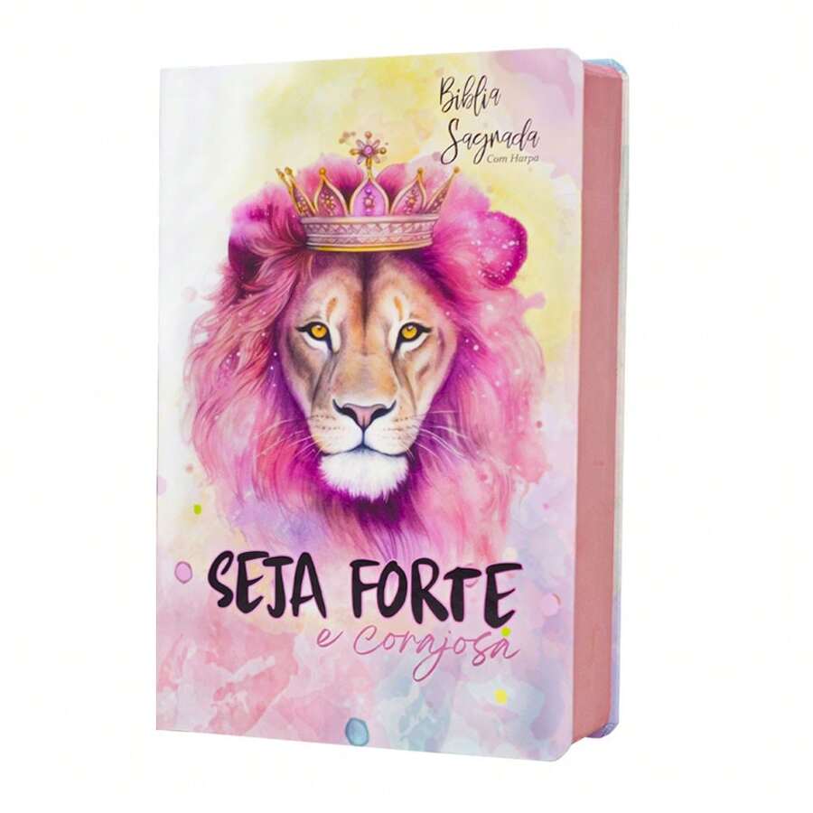 Biblia Sagrada Seja Forte e Corajosa - Palavra de Jesus em Vermelho - Capa Dura - Com Harpa - Livro único - Visão 1