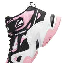 Skechers 女童时尚熊猫鞋，厚底运动鞋，可爱休闲鞋，302582L-BKWP - 黑色/白色/粉紅色 - 查看 8