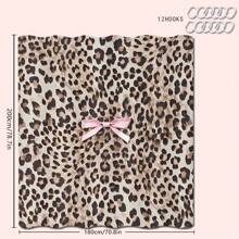 1/4 piezas Juego de baño: Cortina de ducha con estampado de lazo rosa y estampado de leopardo, alfombra de baño, tapa de inodoro en forma de U, cortina de ducha impermeable, cortina de partición de baño de estilo moderno, sin necesidad de perforación, de poliéster lavable a máquina, decoración de otoño para el hogar, accesorios de baño, de vuelta al colegio - Multicolor - Ver 11