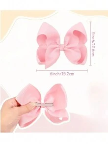 4 件装女孩发饰 - 6 英寸渐变蝴蝶结发夹套装 - 涤纶和铁材质 - 混合颜色 - 适合 3-14 岁儿童的可爱发饰 - 适合日常佩戴和特殊场合 - 送给小女孩的超棒礼物