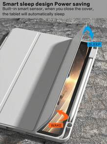 1pc Tablet Protective Case Compatible With Ipad Soft Anti-Fall Protection, Ultra-Thin/Smart Stand/Auto-Wake Compatible With Ipad 9.7/10.2/10.9/11/12.9, 10th Gen, Air 11, Air4/5/6-Gray - Light Grey - View 6