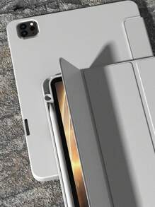 1pc Tablet Protective Case Compatible With Ipad Soft Anti-Fall Protection, Ultra-Thin/Smart Stand/Auto-Wake Compatible With Ipad 9.7/10.2/10.9/11/12.9, 10th Gen, Air 11, Air4/5/6-Gray - Light Grey - View 3