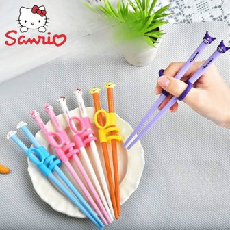 Sanrio 1 对 Hello Kitty & Friends 可爱训练筷子 - 适合初学者，适合家庭和餐厅使用，Sanrio，学校用品