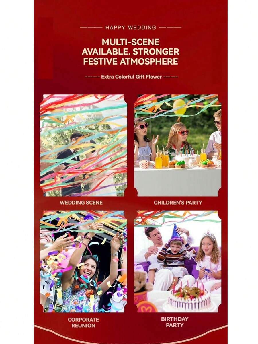 8 Stücke bunte Konfetti und Luftschlangen zum Werfen, saubere Papier Atmosphäre geeignet für Geburtstag, Hochzeit, Abschlussfeier, Geschenk, interaktive Aufführung (Farbe: 30, Größe: zufällige Mehrfarbig)
