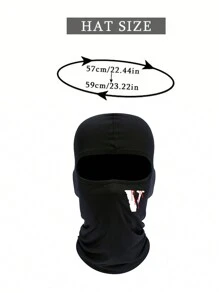 6 pièces/2 pièces/1 pièce Masque de ski avec imprimé lettre V, cagoule, masque facial pour hommes et femmes, protection UV, coupe-vent, écharpe pour snowboard, moto