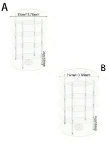 1 Set Acrylic Rotating Shoe Rack, Transparent Freestanding Shoe Organizer, Suitable For Entrance, Wardrobe, Living Room, Bedroom - Clear - View 3