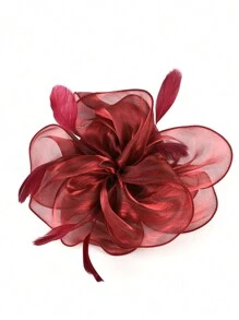1pc Fascinators Hat Tea Party Headwear Ribbons Feathers On A Headband And A Clip For Girls And Women Halloween