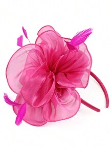 1pc Fascinators Hat Tea Party Headwear Ribbons Feathers On A Headband And A Clip For Girls And Women Halloween