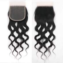 4x4 Natural Wave Transparent HD Lace Closure Human Hair Closure Invisible Lace Human Hair Frontal Closure Human Hair Extensions Pre Plucked Natural Black 22inch Soft