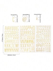 1pc 3D Metallic Embossed Letter Stickers, English Alphabet Stickers For Scrapbooking, Crafts, Journals - Gold - View 2