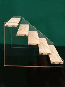 Wooden Acrylic Display Rack For Figurines, Dolls, Cartoons, Collections, Action Figures, Miniatures, Blind Boxes, Decorations, Desktop Display - Beige - View 3